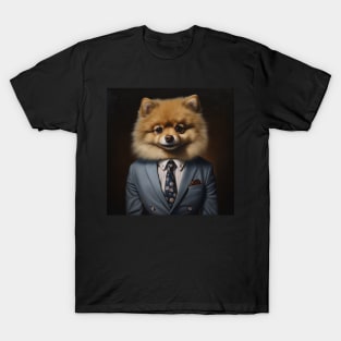 Pomeranian Dog in Suit T-Shirt